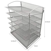 Mesh 6 Trays Desktop Document Letter Tray Organizer